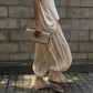 Women Baggy Balloon Pants Bubble Pleated Oversized Bloomers Wide Leg Lantern Harem Bloomer Pants Y2K Streetwear