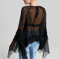 High Street Solid Color Ruffled Long Sleeve Loose Elegant Ladies Tops Shirt Women Sheer Chiffon Blouse Y2K Streetwear