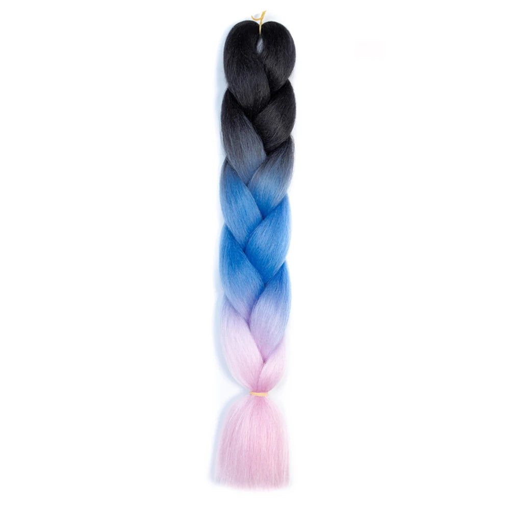 24 Inch Jumbo Braids Extensions Synthetic Braiding Hair Afro Ombre Color kanekalon Hair for Children Braid