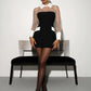 Fashion Mesh Patchwork Dress Women Sexy Color Blocking Trend Turn Down Collar Full Sleeve Elegant Party Club Bodycon