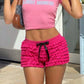 Women Y2K Multi‑Layer Ruffle Shorts Elastic Waist Satin Bow Decor Cute Sweet Mini Bloomers Casual Streetwear Short Pants