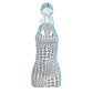 Polka Dot Patchwork Dress+Bandage Headscarf Woman Low-Neck Backless Skinny Peach Hip High Street Fashion Mini Bodycon