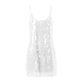 Minimalist Sequins Spaghetti Strap Mini Dress Women Sparkly U Neck Versatile Evening Wedding Guest Club Short Dress