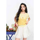 Women's White Elastic Waist Drawstring Ruffle Hem Wide Leg Shorts, Loose Chiffon Bubble Culotte Pants for Daily