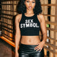 Letter Print Vest Women o-Neck Skinny High Elasticity Sporty Simple Classic Midnight Hottie Summer Trend Streetwear
