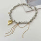 2025 Trendy Love Heart Pendant Necklace for Women Vintage Elegant Irregular CCB Beaded Choker Necklace Charm Jewelry