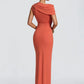 Cut Out One Shoulder Sexy Maxi Dress Women Elegant Draped Bodycon Evening Gown Club Party Long Formal Cocktail Dress