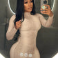 Hottie Snake Pattern Dress Women Winter Trend Full Sleeve Sexy Street Midnight Activity Stretch Skinny Mini Bodycon