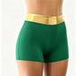 Halloween Cosplay Costume Shorts Women High Waist Gold Trim Stretchy Hot Pants Party Club Dance Fancy Dress Bottoms