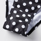 Polka Dot Swimsuit Strapless V Neck Ruffle Trim Tummy Control Bathing Suit for Women Beachwear Summer Vacation PoolParty
