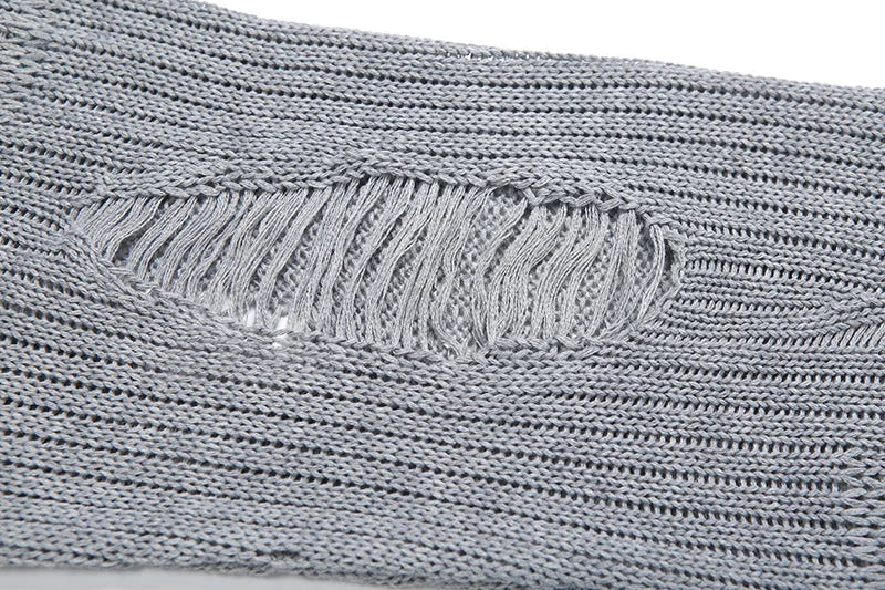 Low Rise Flare Pants Streetwear Trendy Hollow Hole Knitted Slim Trousers Women See Through Clothes