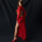 Sexy Bow Hollow Out Backless Maxi Dresses for Women Winter Party Outfits Red Christmas Dresses for Woman