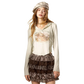 Women's Cropped Hooded Graphic Tee with Deer Print, Long Sleeve Casual Top for Everyday Wear