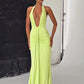 Backless Tassel Dress Women Peach Buttock Pleated Patchwork Solid Halter Sleeveless Midnight Clubwear Party Vestidos