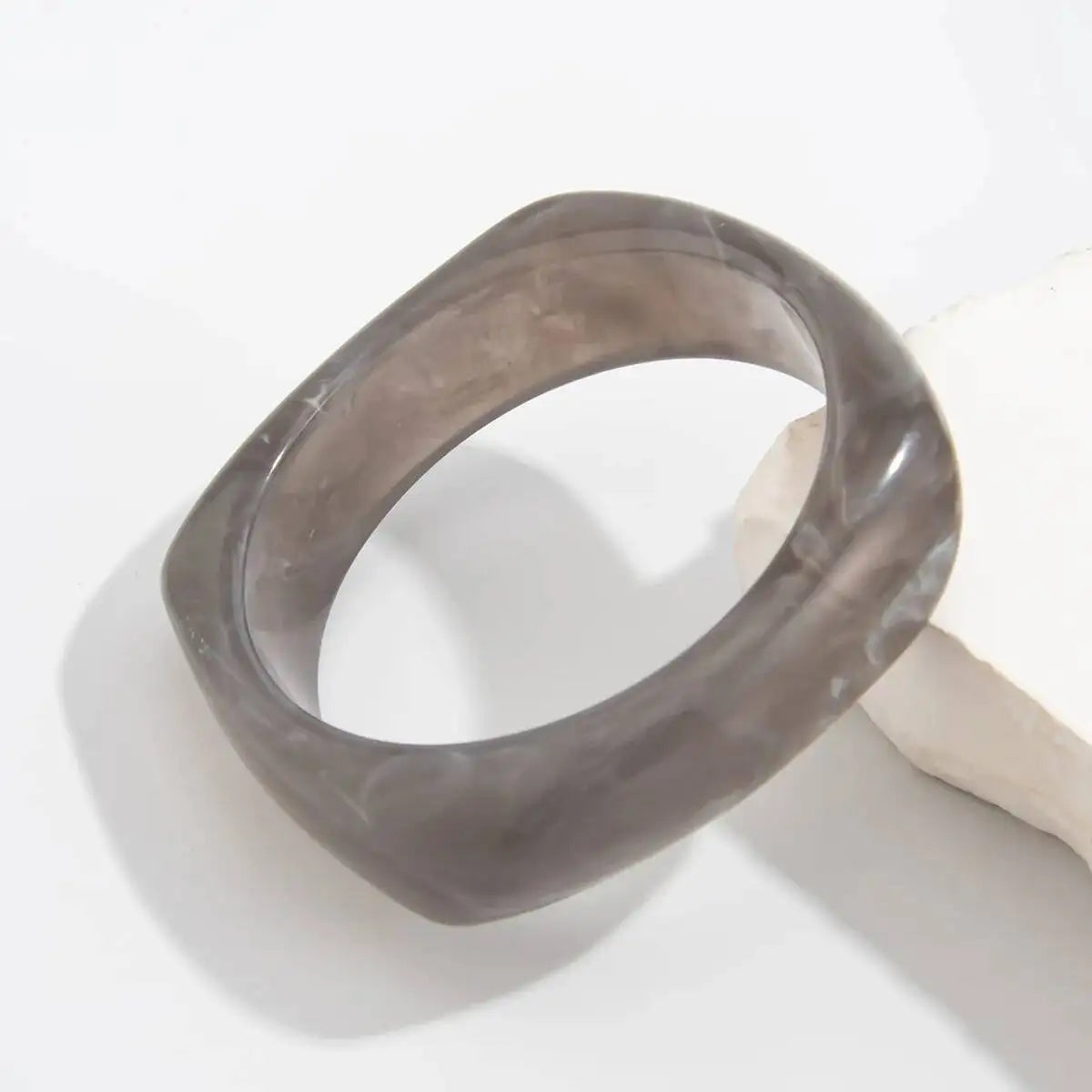 6 Style Exaggerated Irregular Chunky Acrylic Resin Wide Bracelet Trend Creative Stackable Spring Bangle Grunge Rock Jewelry