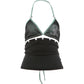 Sexy Two Tops Women Metal Ring Halter Number Print Mesh Bras+Buttons Decoration Tank Tops Hip-Hop Style Streetwear