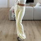 Women Lounge Pants Printed Fold Over Elastic Waist Wide Leg Pants Comfy Casual Loose Fit Trousers Homewear Bottoms