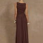Elegant Sleeveless Maxi Dress For Women Fashion Solid Boat Neck Tank Dresses Ladies Sexy Ruched Long Dress New Gown