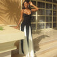 Black Patchwork Elegant Fit and Flared Dresses Woman Clothing Sleeveless Long Maxi Dress Party Evening Gown