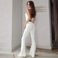 Two Piece Sets for Woman Sleeveless Halter Top and Flare Pants Matching Sets Casual Going Out Outfits
