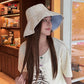 Women's Reversible Wide Brim Sun Hat, Adjustable Chin Strap Bucket Hat, Breathable UPF Protection Beach Hat for Women