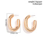 Vintage U Shape Circle Stud Earrings for Women Fashion Statement Exquisite Geometric Piercing Earring Steampunk Jewelry