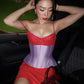 Hottie Sexy 2Piece Set Women Chic Patchwork Fake 2-Layer Bra Vest+Irregular Hem Skirt Skinny Party Christmas Clubwear