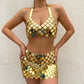 Sexy Acrylic Plastic Sequin Chest Bra Chain Dress Nightclub Party Show Festival Outfit Dance Costume Stage Wear Body Jewelry New