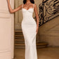 Spaghetti Strap Sexy Maxi Dress Women Elegant Sleeveless Backless Split Bodycon Wedding Guest Club Party Long Dresses