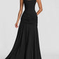 Off-shoulder Backless Sexy Maxi Dress Women Elegant Strapless Sleeveless Bodycon Ruched Club Party Long Dresses Female