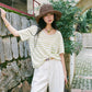 Women's Minimal Striped T‑Shirt with Embroidered Cat Pocket Detail, Short Sleeve Regular Tee for Summer, Soft Daily Wear