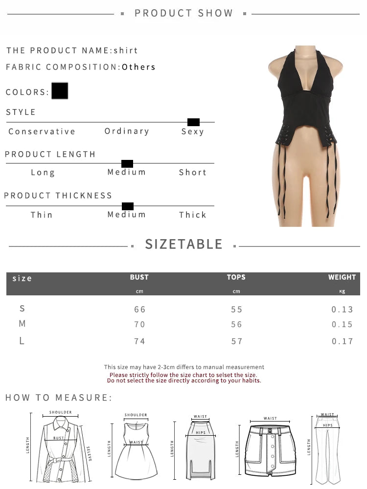 Cross Bandage Decoration Tank Tops Woman Summer Trend Halter Low-Neck Backless Irregular Shape Sexy Fashion Vests