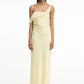 Women Satin Maxi Dress Elegant Spaghetti Strap Evening Party Gown Elegant Draped Formal Wedding Guest Long Dress