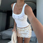 Crystal Star Ribbed Tank Top Y2k Fashion Summer Clothes 2026 White Black Sleeveless Crop Tops Women