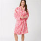 Women Christmas Shawl Robe Plush Bathrobe with Pockets Knee Length Nightgown Sleepwear Xmas Robes Loungewear