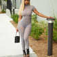 Peach Buttocks Jumpsuit Women Fitness Shorts Sleeve Backless Coquette Stretch Skinny Midnight Party Workout Overalls