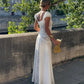 Women Y2K 2 Piece Set White Lace Patchwork Off Shoulder Short Sleeve Crop Top With Long Skirt Summer Vacation Streetwear
