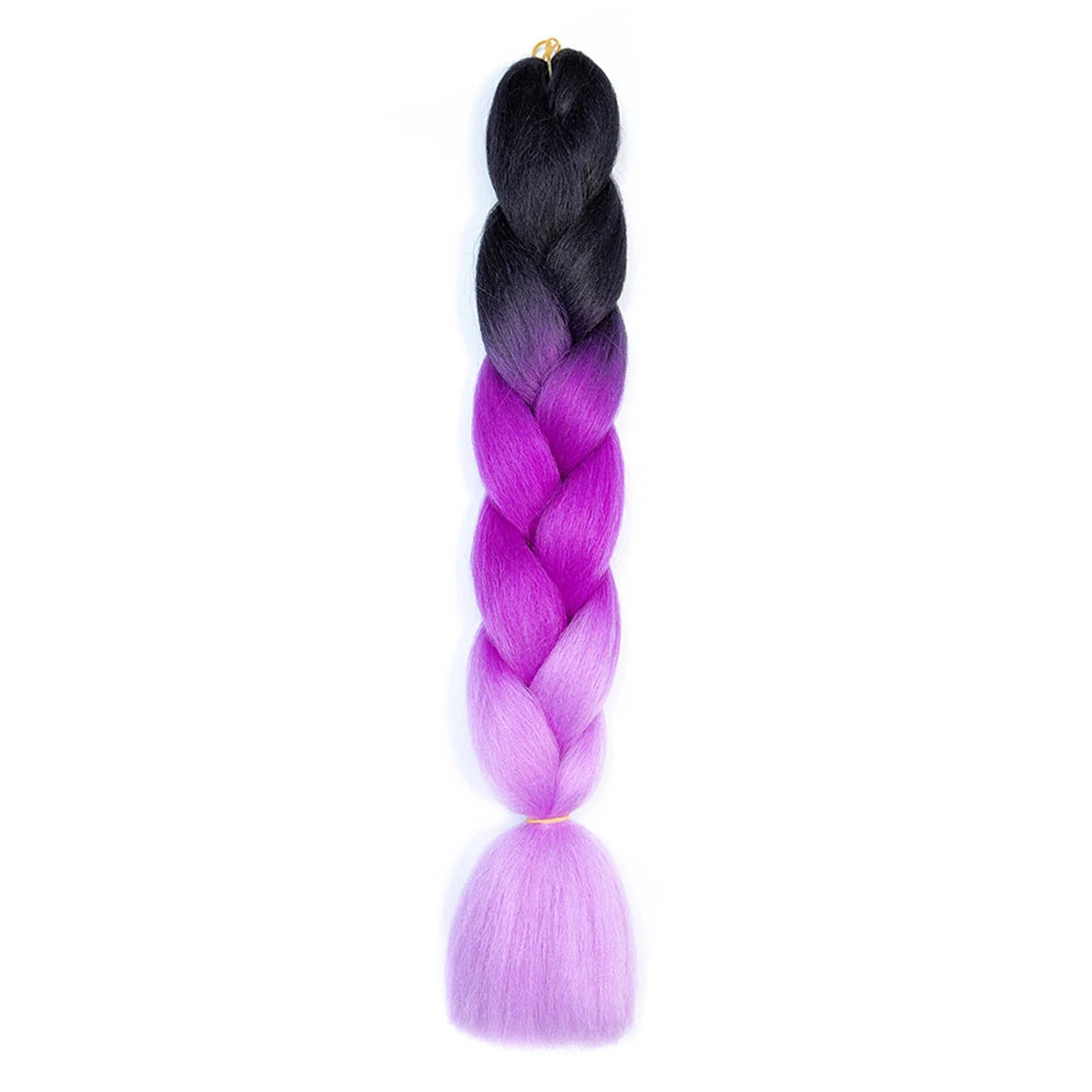 24 Inch Jumbo Braids Extensions Synthetic Braiding Hair Afro Ombre Color kanekalon Hair for Children Braid