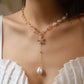 Vintage Imitation-Pearl Heart OT Buckle Pendant Necklace Women Wedding Bridal Bead Chain Neck Accessories Jewelry New
