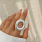 Vintage Gothic Geometric Metal Rings for Women Trend Boho Flower Irregular Circular Couple Ring Wed Jewelry Accessories New