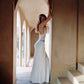 Two Piece Set Deep V-neck Halter Top and Ruched Maxi Skirt Sexy Summer All White Party Outfits for Woman