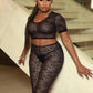 Jacquard Sexy Women 2 Piece Set summer Y2K hipster Tight Stretch Lace Camisole+bike Shorts Beach Club Matching Suit
