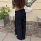 Women Solid Casual Wrap Pants Ruched Waist Elastic Wide Leg Yoga Leggings Flared Tie Front Knot Lounge Trousers