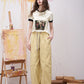 Women's Vintage Ringer T-Shirt with Photo Graphic Print, Retro Contrast Tee for Summer, Chic Aesthetic Short Sleeve Top