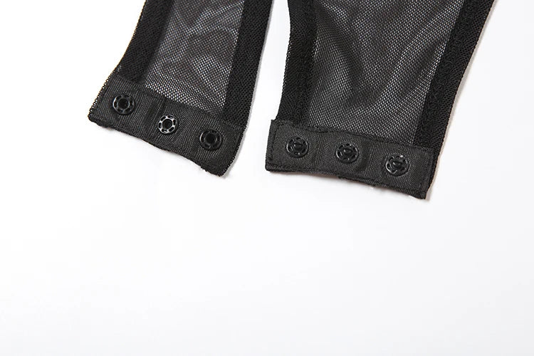 See Through Bodysuits Women Hollow v-Neck Patchwork Button Halter Backless Sexy Midnight Stretch Summer Fashion Outfits