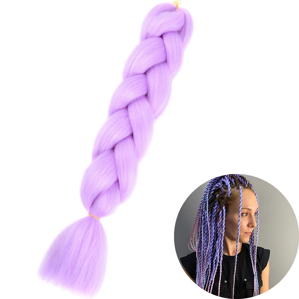 Synthetic Jumbo Braiding Hair Extension 24 Inch Heat Resistant Fiber In Bulk Ombre Jumbo Braids Hair For Black Women