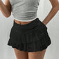 Cute Ruffle Bloomer Skirts Women's Summer Lace Floral Skirt High Rise Tiered Ruffled Flowy Short Mini A Line Skirt