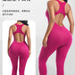 Backless Fitness Jumpsuit Women Sleeveless Skinny Stretch Body-Shaping Sportswear Workout Overalls Slim Streetwear