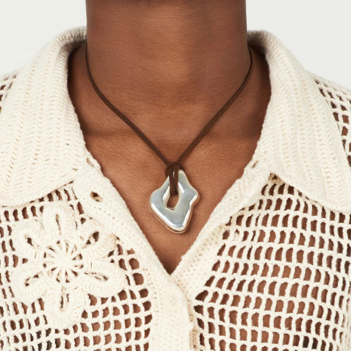 Trendy Stainless Steel Waterproof Irregular Geometric Metal Wax Rope Necklace Gold Silver For Women Jewelry Gift