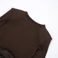 Draped Long Sleeve Slit Maxi Dresses for Woman Party Evening Elegant Dress Brown Burgundy